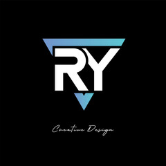 RY Letter Logo in Triangle -Modern Gradient Monogram for Branding & Identity Design
