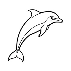 Fototapeta premium jumping dolphin outline drawing