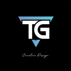 TG Letter Logo in Triangle -Modern Gradient Monogram for Branding & Identity Design