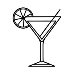 martini glass with lemon slice design