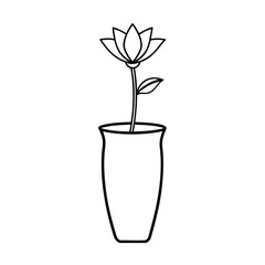 minimalist single flower in clear vase vector