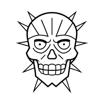 stylized pinhead skull vector clipart