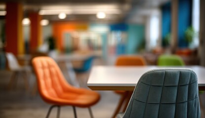 Colorful, modern, open-plan workspace interior