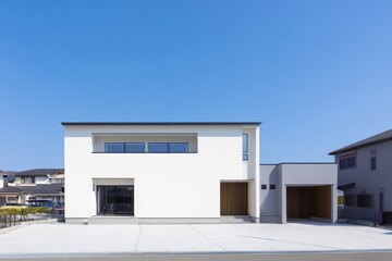 白い家と青い空