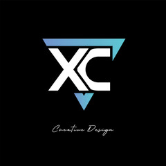 XC Letter Logo in Triangle -Modern Gradient Monogram for Branding & Identity Design
