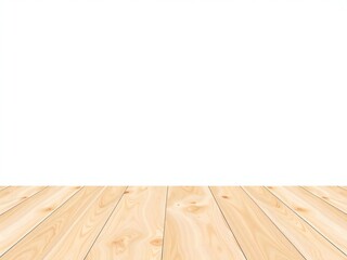 Naklejka premium Empty wooden floor with white background for product placement