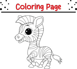 Happy Zebra animal coloring page