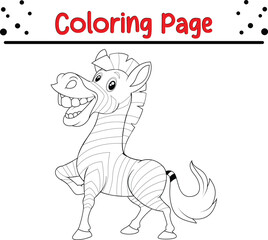 Cute Zebra animal coloring page