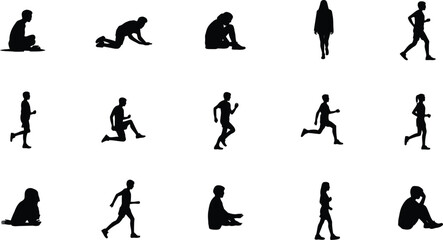 Naklejka premium People in various poses