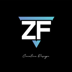 ZF Letter Logo in Triangle -Modern Gradient Monogram for Branding & Identity Design