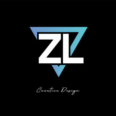 Fototapeta premium ZL Letter Logo in Triangle -Modern Gradient Monogram for Branding & Identity Design