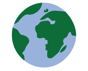 Earth Globe Vector Illustration World Map Continent Geography Isolated on White Background