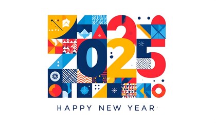 Colorful geometric design celebrating the new year