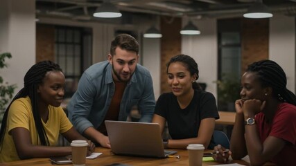 Diverse group discussing project at office - Powered by Adobe