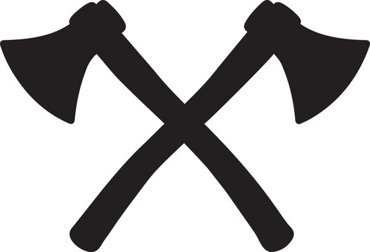black crossed axes, simple design clip art preview