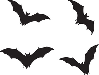 Fototapeta premium Bat silhouette vector illustration dark background on transparent background