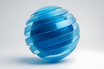 Abstract blue sphere with swirling bands image
