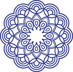 Intricate black mandala icon with geometric patterns