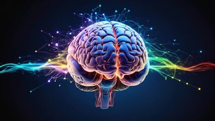 Colorful brain with neural network - Powered by Adobe