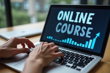 Online courses on laptop