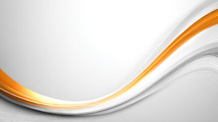 A striking abstract design with vibrant orange and white curves.