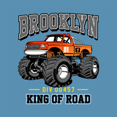 vector illustration of an monster abstract truck