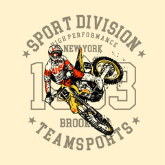 motocross rider vector illustration