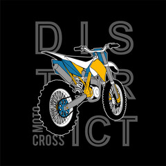 motorcycle on a black background with text