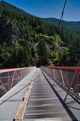 The Hell's Gate Suspension Bridge over the Fraser River.   BC Canada

