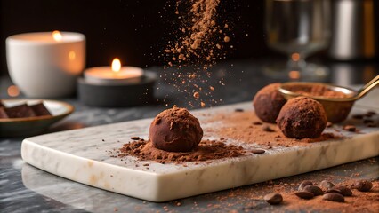 homemade dark chocolate truffle