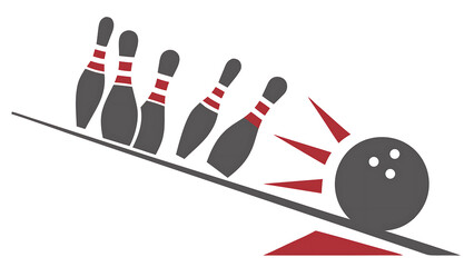 illustration of bowling pins and ball