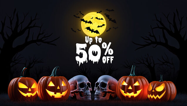 Spooky halloween sale with up to 50 percent off discount