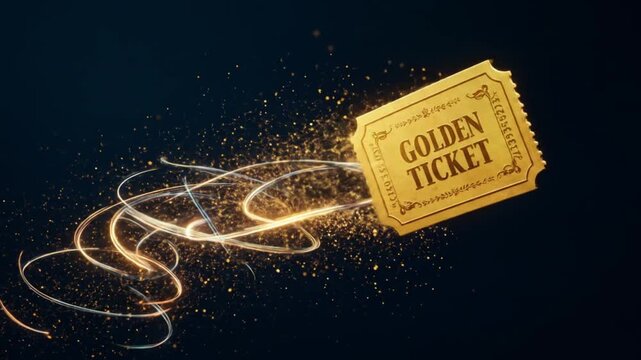 Golden ticket magic background illustration