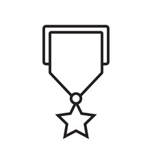 Military medal icon in black and colored style.Military honor medal icon in black and white outline style
