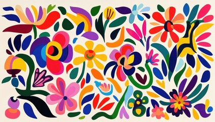 Vibrant floral design in bold colors