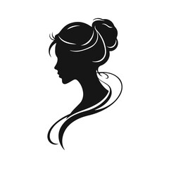 Elegant woman silhouette, female profile vector, beauty salon logo, lady face outline, stylish girl head design	