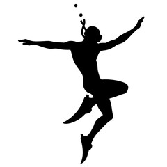 Silhouette of a dancing diver