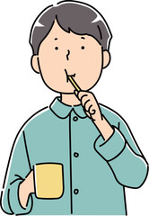 歯磨きをする男の子