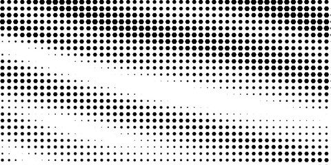 Hexagon halftone gradient texture. Abstract black grunge background. Geometric retro halftone tech overlay. Fading wavy hexagonal pattern backdrop. Vector vanishing honeycomb grunge bitmap wallpaper