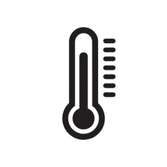 Black thermometer silhouette with temperature markings measurement weather