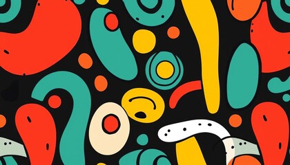 Simple hand-drawn abstract doodle seamless pattern, perfect for textile & web design,  decorative,  doodle