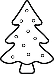 Christmas cookie line art vector illustration simple design