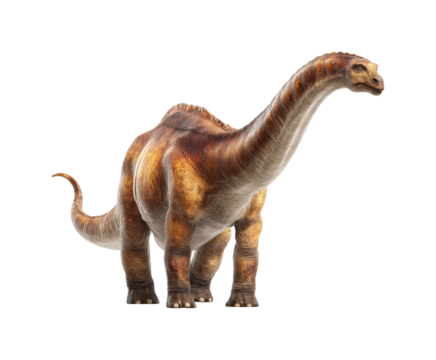 Dinosaur encounter at museum exhibit educational display environment view isolated on transparent background, png