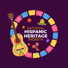 Vector illustration of National Hispanic Heritage Month social media template