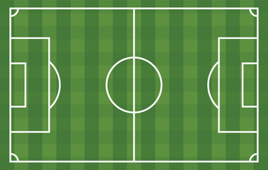Soccer Field Vector Background – Overhead View of a Marked Football Ground © HabibaDesign-92