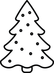 Christmas cookie line art vector illustration simple design