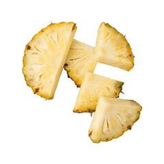 Slice of pineapple isolated on transparent background