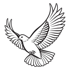Peaceful Dove Flying with Wings Spread