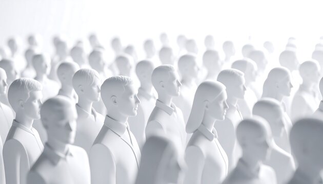 Monotone crowd, profile view - Powered by Adobe