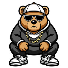 Hip Hop Style Cool Bear Character